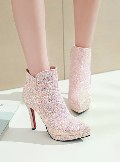 Bling High Heels Wedding Platform Shoes Woman 