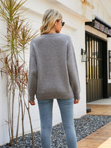 Smiling Face Knitted Loose Round Neck Pullover Sweater