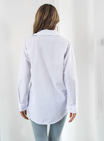 Women Long-sleeved Pocket Shirt