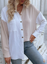 Long Sleeve Casual Color Matching Shirt