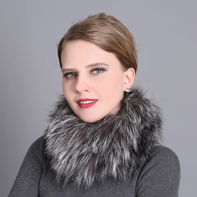 Women Fox Fur Scarf Female Winter