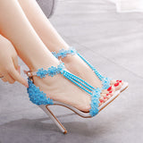 Open-toed Buckle Thin Heel Fishmouth Sandals