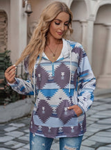 Fashion Print Hooded Top