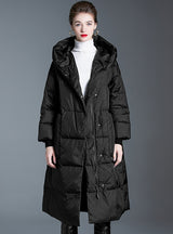 Long Loose Thickened White Duck Down Coat