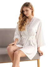 Imitation Silk Satin Robe Bathrobe Pajamas