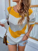 Turtleneck Color Matching Sweater