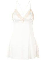 Spliced Lace Satin Silk-like Nightgown