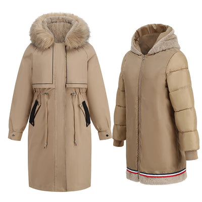 Warm Zippered Fur Collar and Fleece Jacket