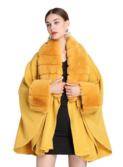 Autumn and winter Fur Collar Shawl Cape