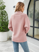 Loose Turtleneck Top Solid Color Sweater