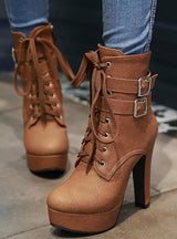 Boots High Heels Ankle Boots Platform Shoes Brand 