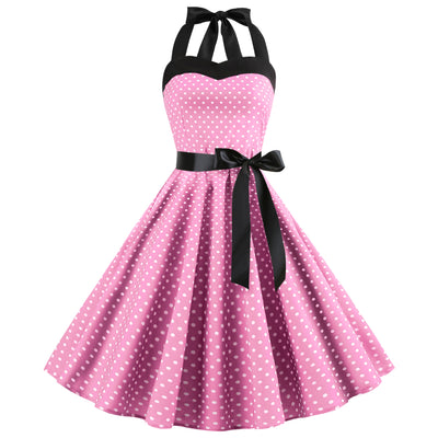 Dot Tube Top Dress Retro Big Swing Skirt