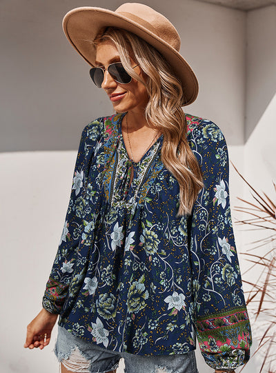 Women Tethered Printed Blouse