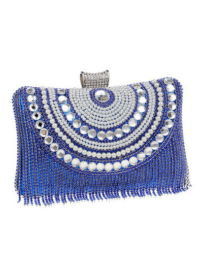 Rhinestones Tassel Clutch Diamonds Beaded Metal Evening Bags