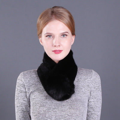 Warm Ladies Mink Fur Scarf Fox Fur Ball