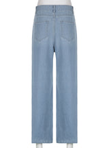Multi-pocket Low Waist Loose Straight Denim