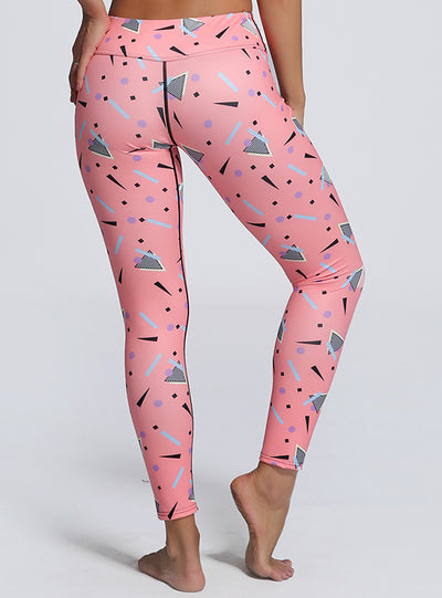 Print Pink Leggings Women Casual Sporting Legging 