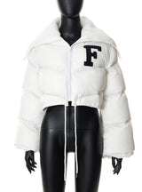 Embroidered Stand Collar Cotton-padded Coat