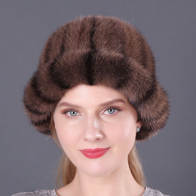 Mink Fur Ladies Keep Warm Hats