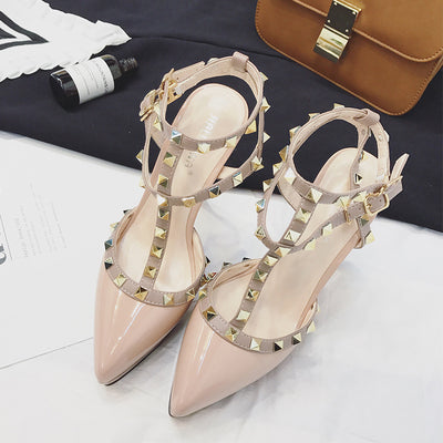 Pointed Waterproof Platform Rivet Thin High Heel