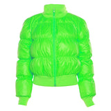 High-necked Padded Short Zipper Coat