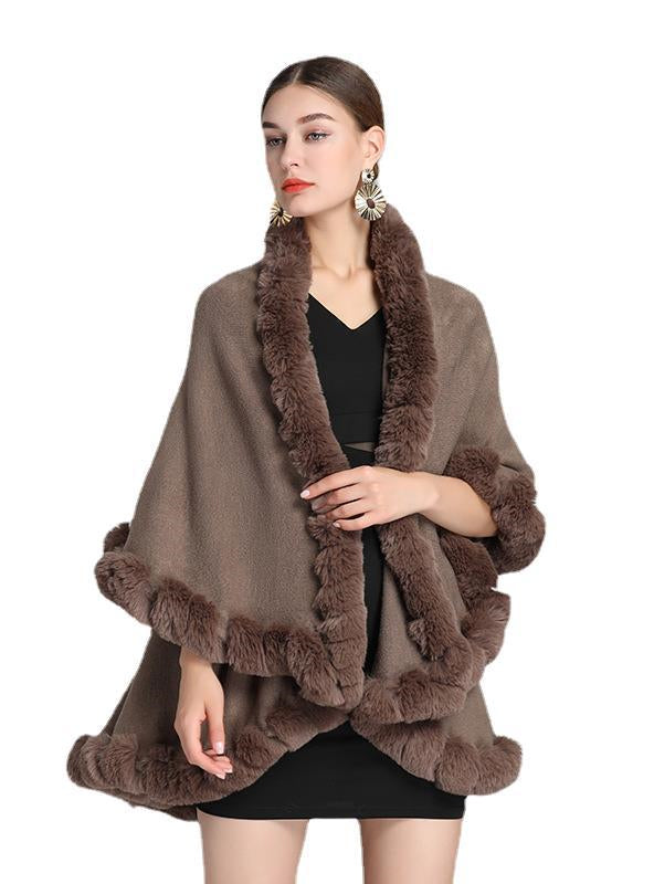 Large Size Knitted Cardigan Loose Cloak Women