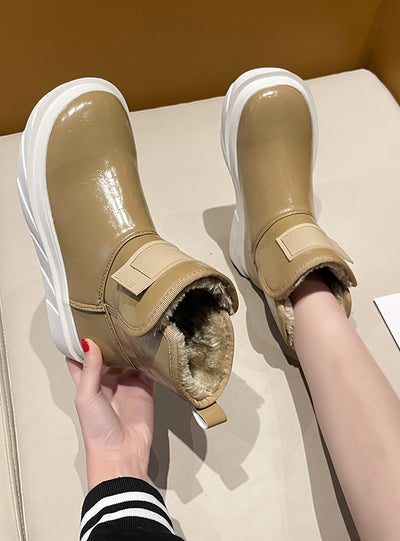 Loose Cake Thick Sole Plus Velvet Boots