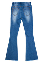 Cowboy Flared Trousers Holes Burrs Jeans