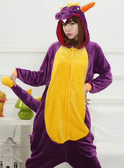 Purple Dragon Anime Warm Sleepwear Pijama Home