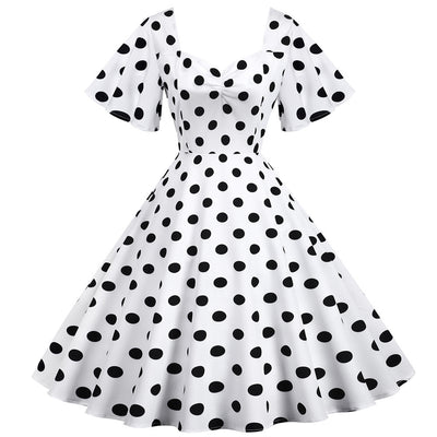 Slim Retro Polka Dot Printing Dress