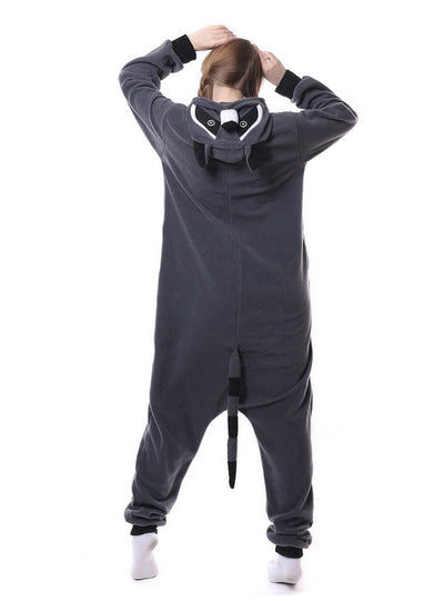 Gray Raccoon Panda Onesie Pajama Animal Sleepwear