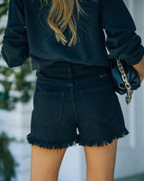 Buried Raw-edge Jeans Shorts