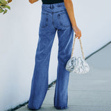 Split Waist Casual Jeans Pants
