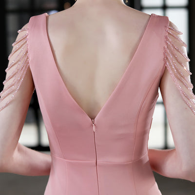 Mermaid V-neck Beading Party Dress