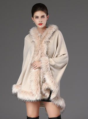 Collar Hooded Knitwear Cardigan Shawl Cloak