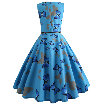 Retro Sleeveless Summer Print Dress