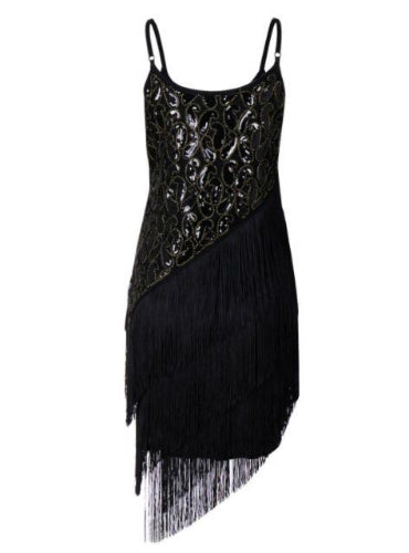 Sexy Straps Tassels Sequins Club Dress