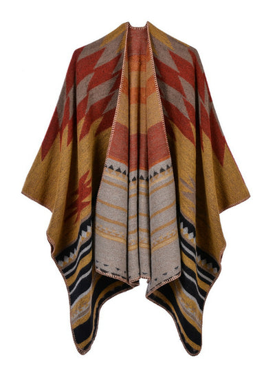 Lengthened Travel Camping Warm Double Cashmere Cloak