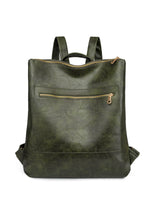 Vertical Zipper Soft-faced Messenger Backpack Bag