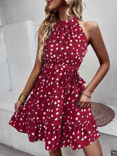 Halter Polka-dot Casual Dress