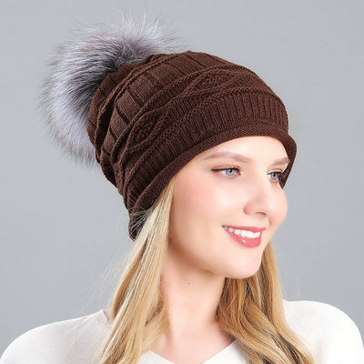 Knitted Hats Ladies Wool Hats Thickened