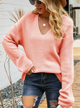 Leisure V-striped Pullover Sweater