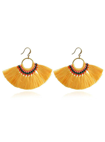 Boho Tassel Earrings Handmade Long Earring 