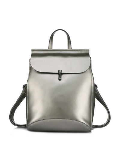 Split Leather Backpack School Bag For Girls 
