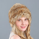 Hand-knitted Rabbit Fur Hat