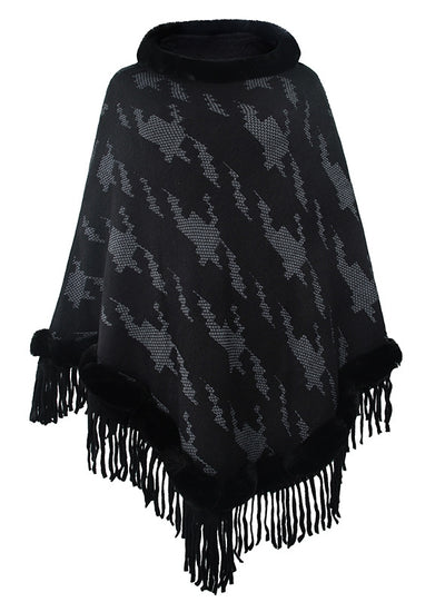 Sweater Collar Tassel Shawl Cloak