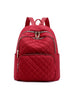 Student Backpack Rhombus Embroidered Line Travel Bag