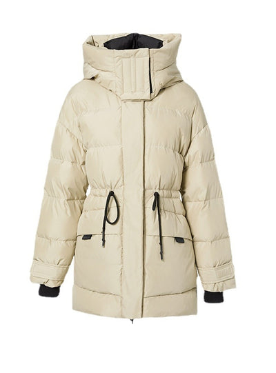 White Loose Thickened Hooded Coat