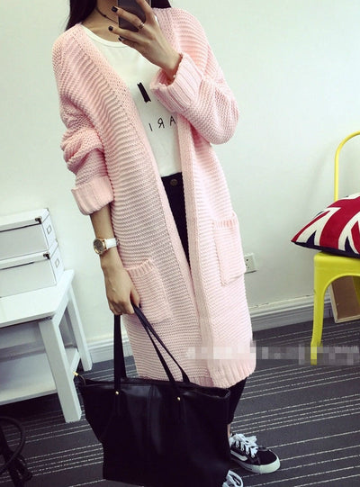 Long Sweater Cardigan Fashion Autumn Winter Long Sleeve