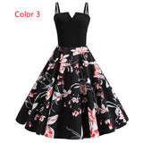 Sexy Straps Print Big Swing Dress